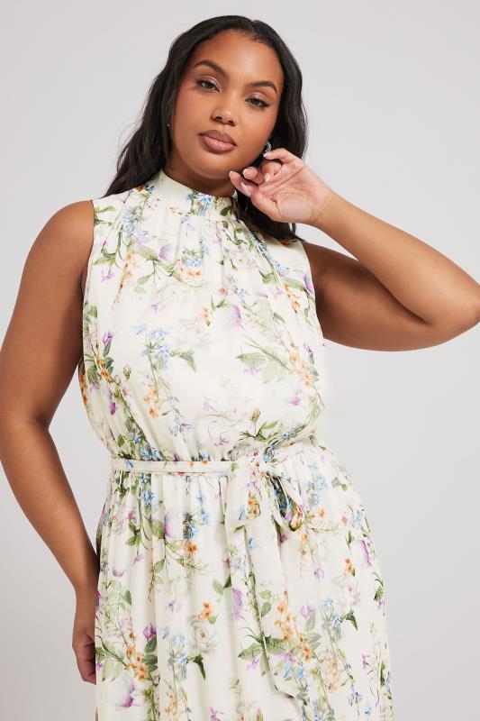 Evans YOURS LONDON Curve Ivory White Floral Tiered Maxi Dress