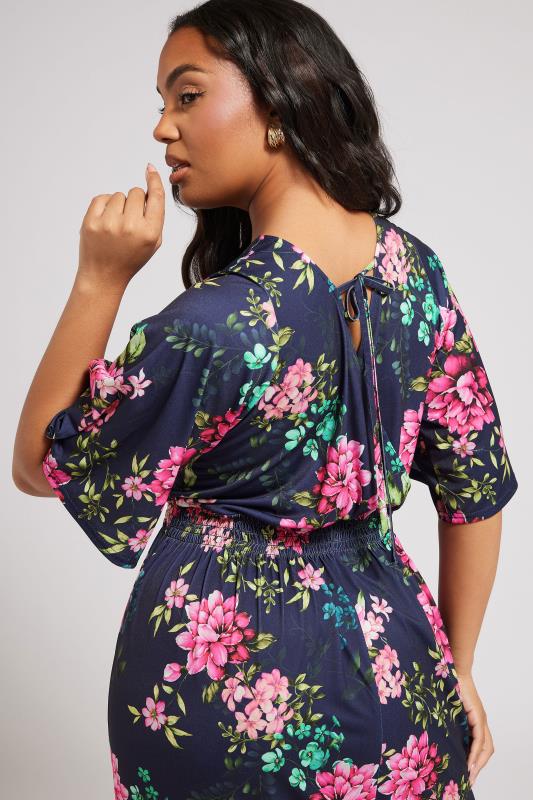 Evans YOURS LONDON Curve Navy Blue Floral Print Maxi Dress