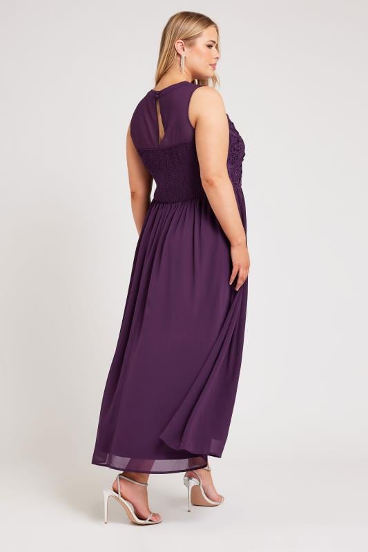 Evans YOURS LONDON Curve Purple Lace Bodice Maxi Dress