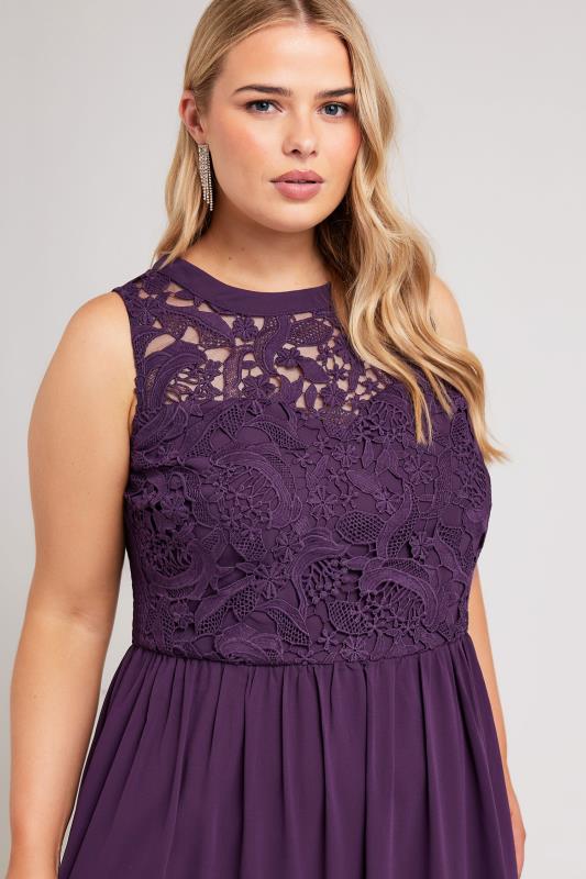 Evans YOURS LONDON Curve Purple Lace Bodice Maxi Dress