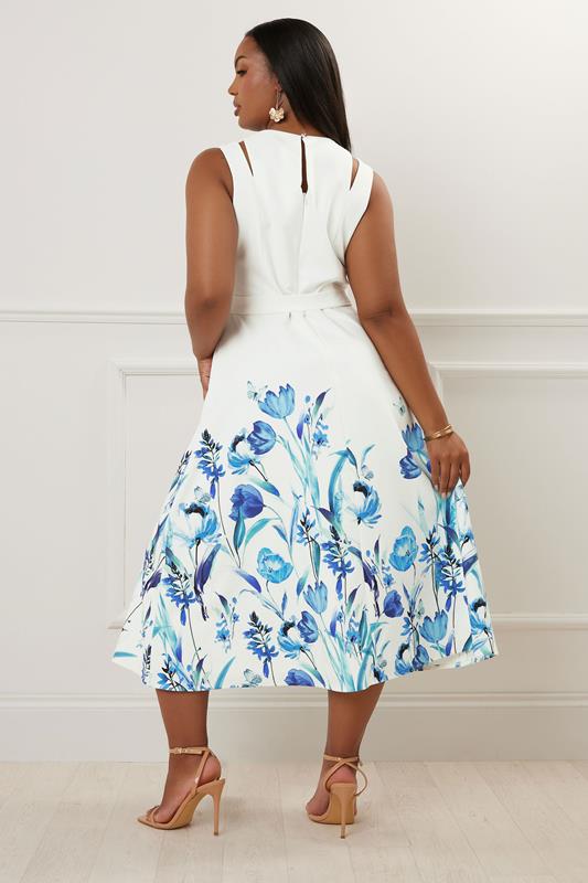 Evans YOURS LONDON Curve White Floral Print Midaxi Dress