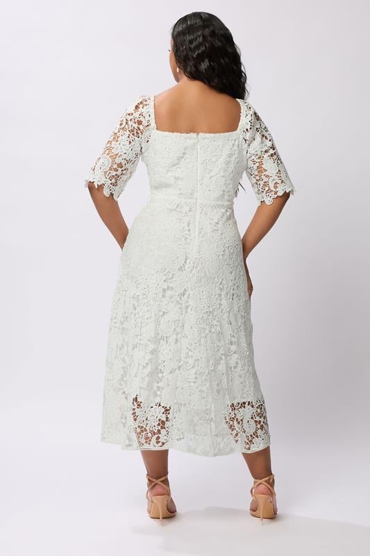 Evans YOURS LONDON Curve White Premium Crochet Lace Dress