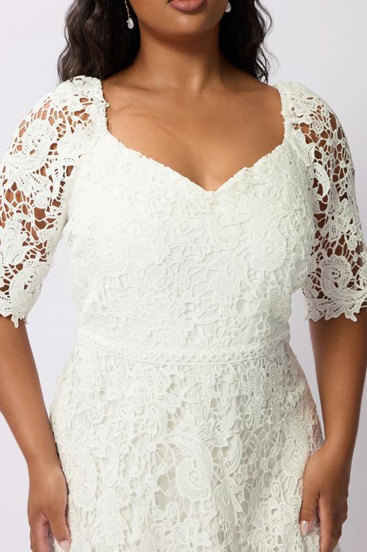Evans YOURS LONDON Curve White Premium Crochet Lace Dress