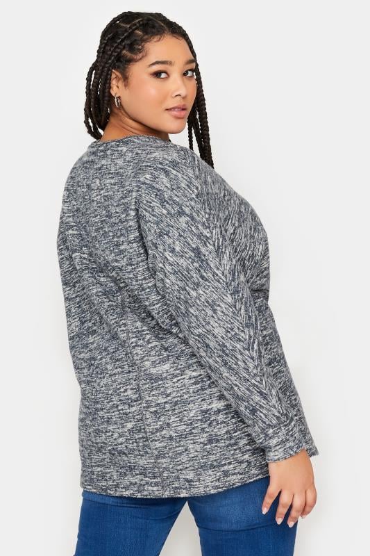 Evans YOURS LUXURY Curve Grey Front Seam Detail Jumper