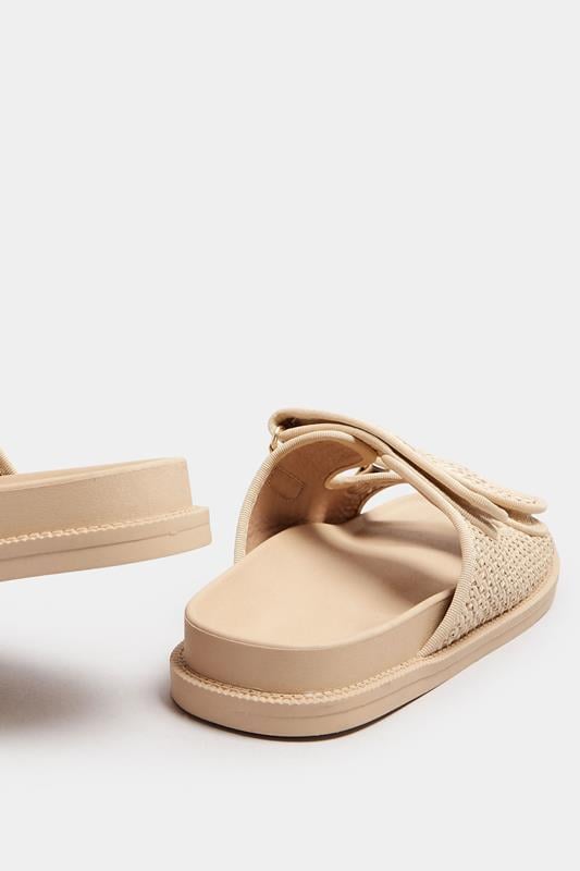 Evans Yours Natural Brown Woven Velcro Strap Sandals In Extra Wide EEE Fit