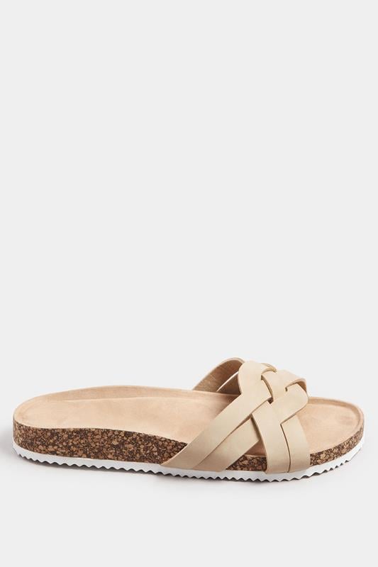 Evans Yours Nude Woven Sandals In Extra Wide EEE Fit