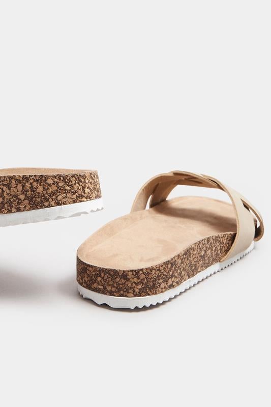 Evans Yours Nude Woven Sandals In Extra Wide EEE Fit