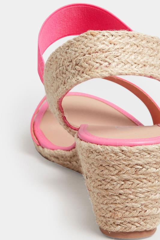 Evans Yours Pink Espadrille Wedges In Wide E Fit & Extra Wide EEE Fit