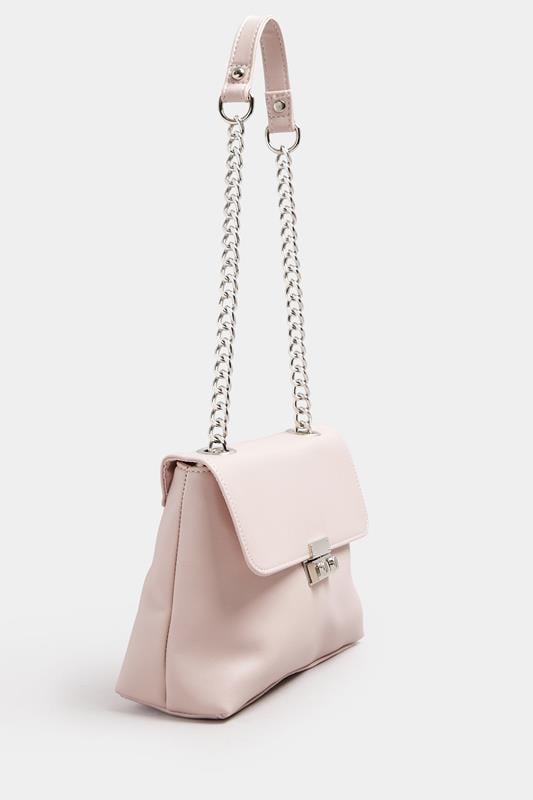 Evans Yours Pink Faux Leather Chain Detail Shoulder Bag