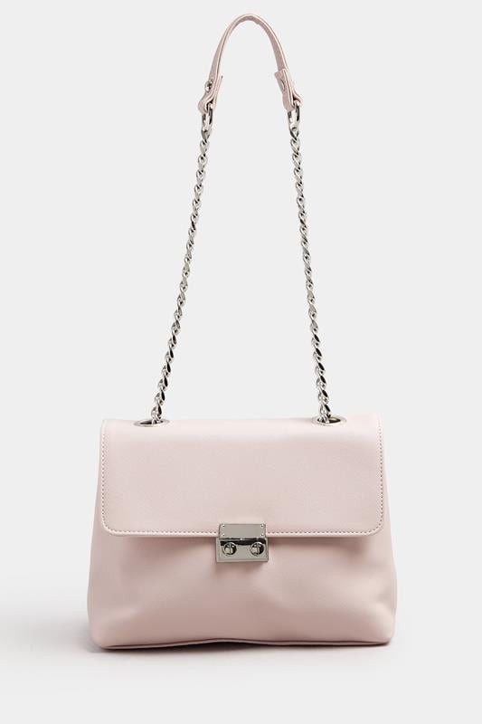 Evans Yours Pink Faux Leather Chain Detail Shoulder Bag