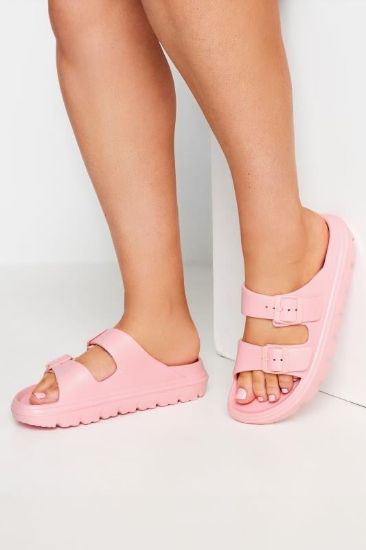 evans Yours Pink Platform EVA Sandals In Wide E Fit