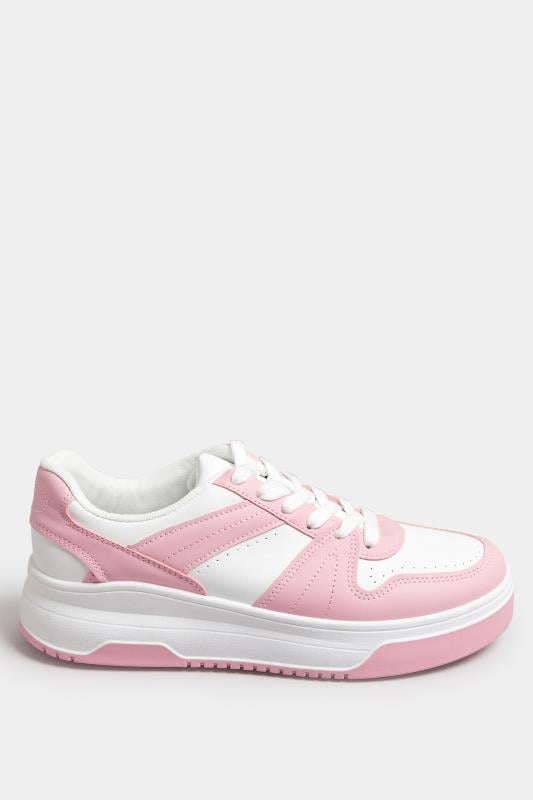 Evans Yours Pink & White Chunky Trainers In Extra Wide EEE Fit