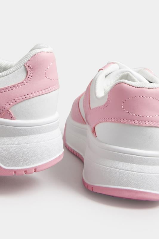 Evans Yours Pink & White Chunky Trainers In Extra Wide EEE Fit