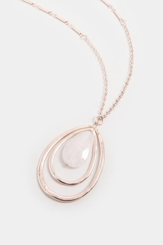 Evans Yours Rose Gold Tone Long Tear Drop Pendant Necklace