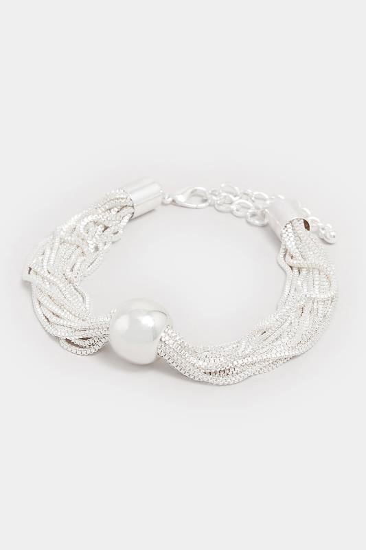 Evans Yours Silver Tone Ball Charm Layered Bracelet