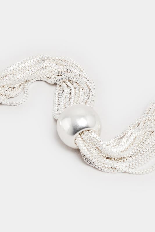 Evans Yours Silver Tone Ball Charm Layered Bracelet