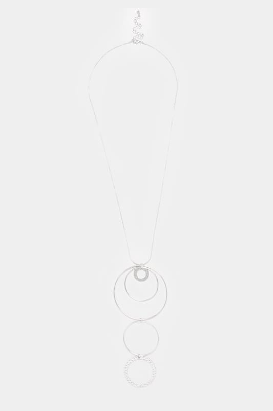 Evans Yours Silver Tone Circle Pendant Statement Necklace