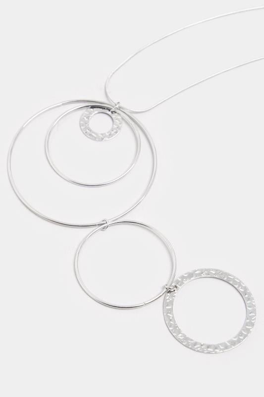 Evans Yours Silver Tone Circle Pendant Statement Necklace