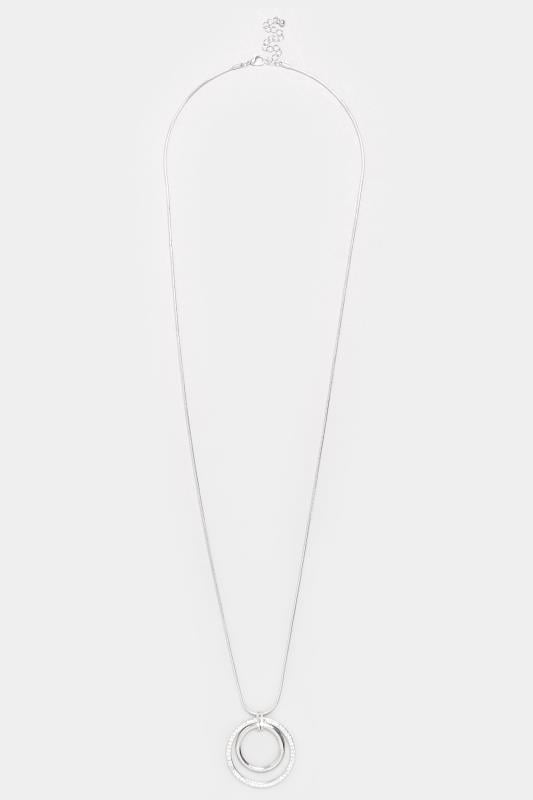Evans Yours Silver Tone Diamante Circle Drop Necklace