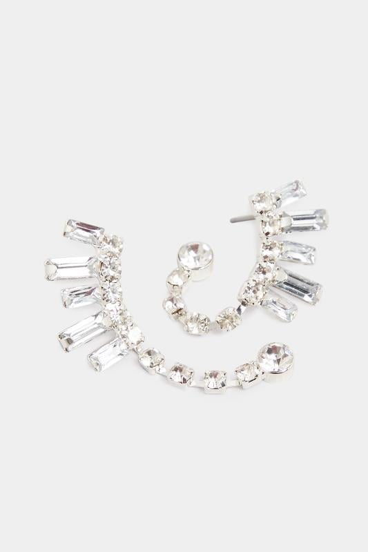Evans Yours Silver Tone Diamante Cluster Drop Earrings