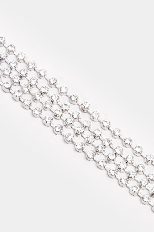 Evans Yours Silver Tone Diamante Multi Layer Bracelet