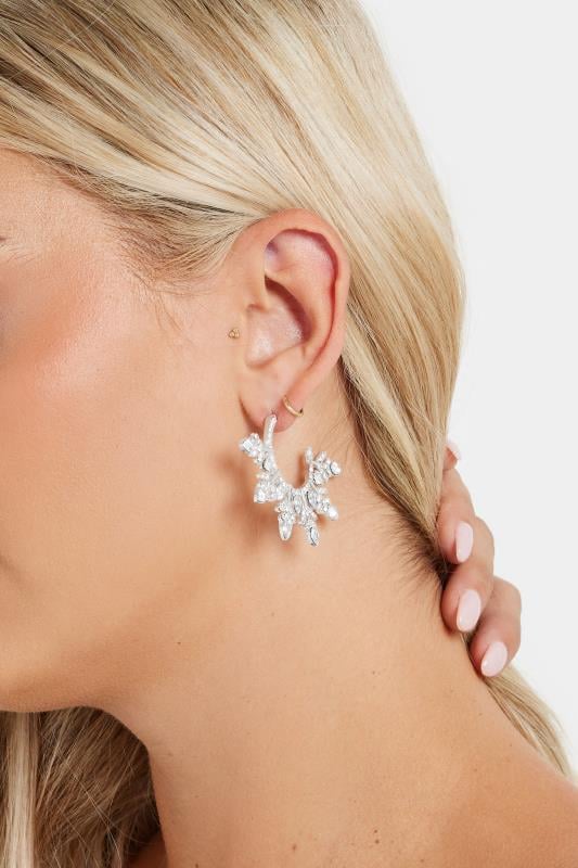 evans Yours Silver Tone Diamante Snowflake Novelty Earrings
