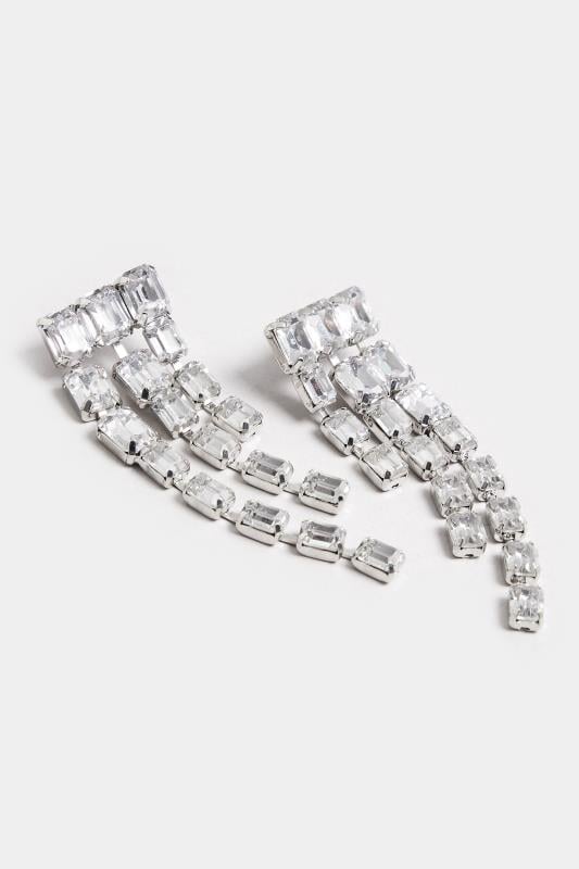Evans Yours Silver Tone Diamante Statement Earrings