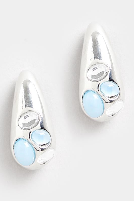 Evans Yours Silver Tone Diamante Tear Drop Earrings