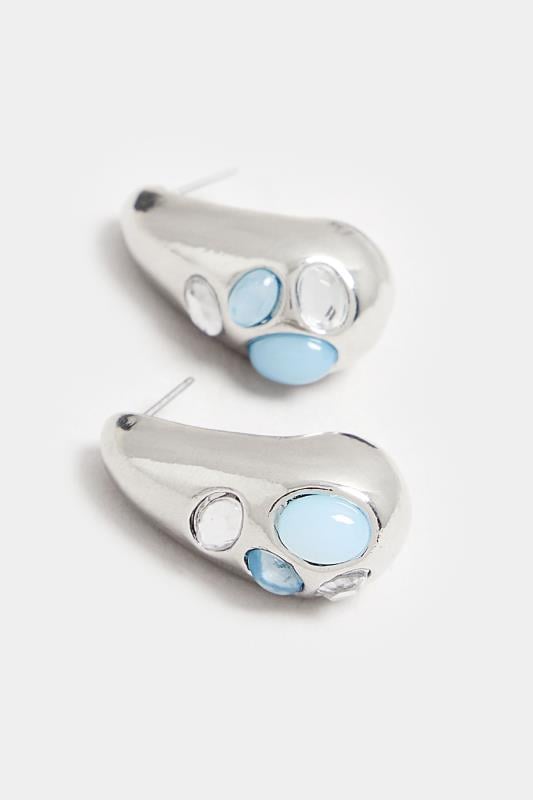 Evans Yours Silver Tone Diamante Tear Drop Earrings