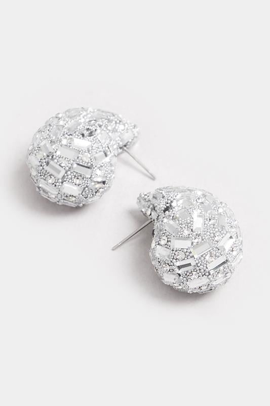 Evans Yours Silver Tone Diamante Tear Drop Earrings
