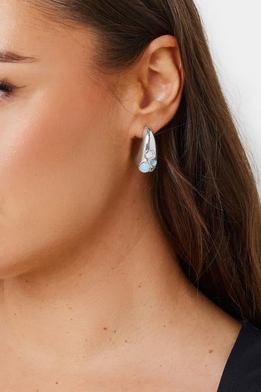 evans Yours Silver Tone Diamante Tear Drop Earrings