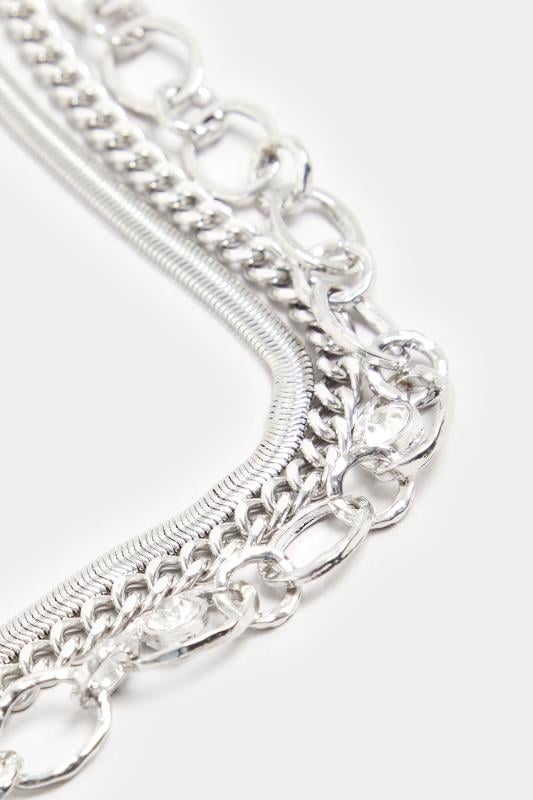 Evans Yours Silver Tone Double Layer Tear Drop Necklace