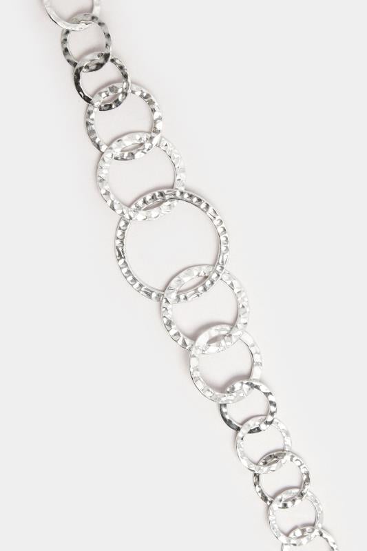 Evans Yours Silver Tone Hammered Ring Statement Necklace