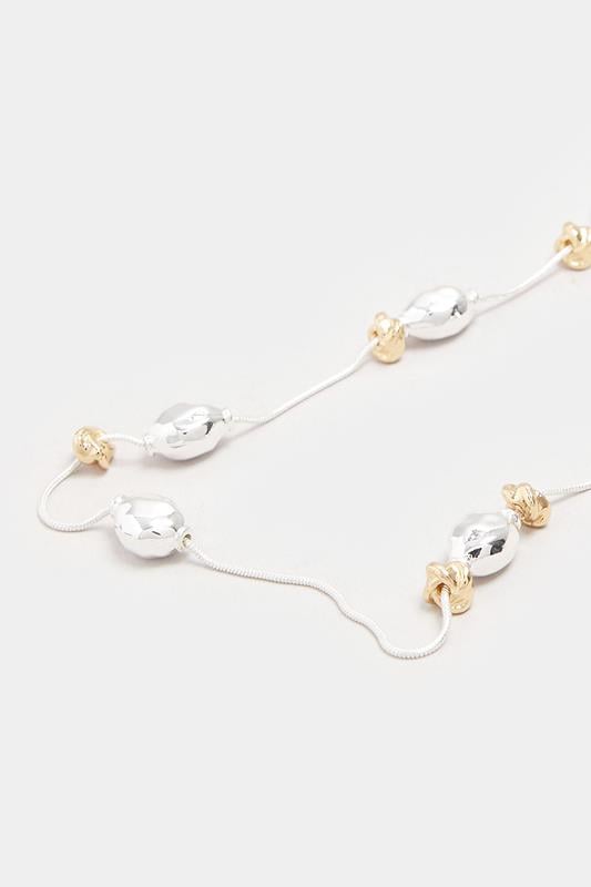 Evans Yours Silver Tone Multi Metals Beaded Necklace