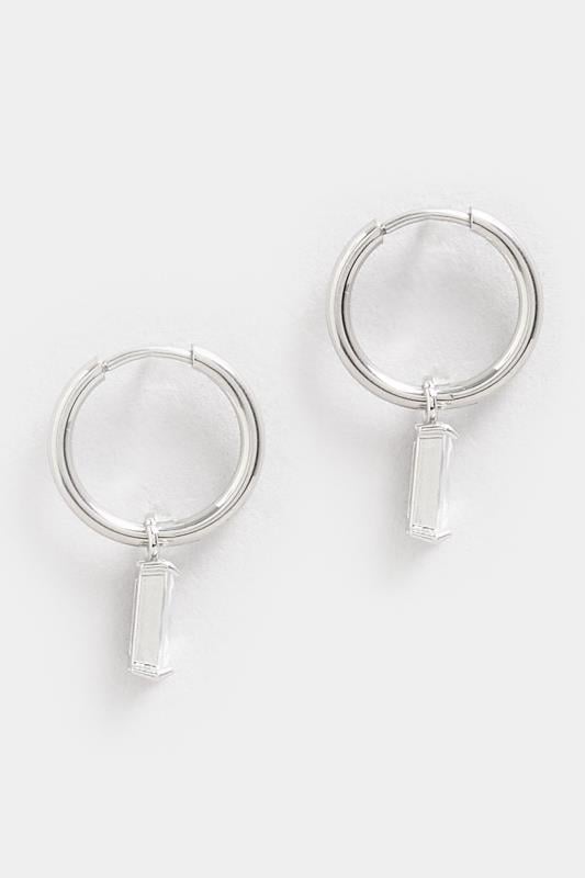 Evans Yours Silver Tone Stainless Steel Diamante Mini Hoop Earrings