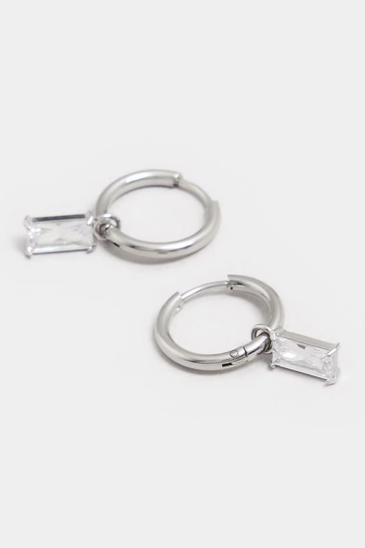 Evans Yours Silver Tone Stainless Steel Diamante Mini Hoop Earrings