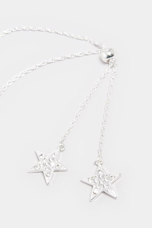 Evans Yours Silver Tone Star Pendant Lariat Necklace