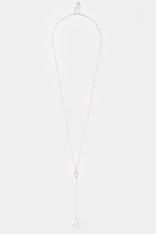 Evans Yours Silver Tone Starfish Pendant Long Necklace