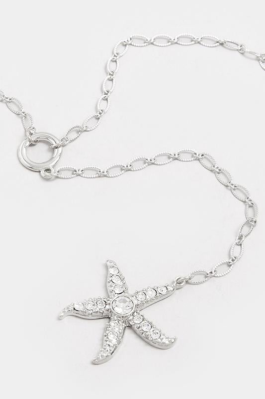 Evans Yours Silver Tone Starfish Pendant Long Necklace