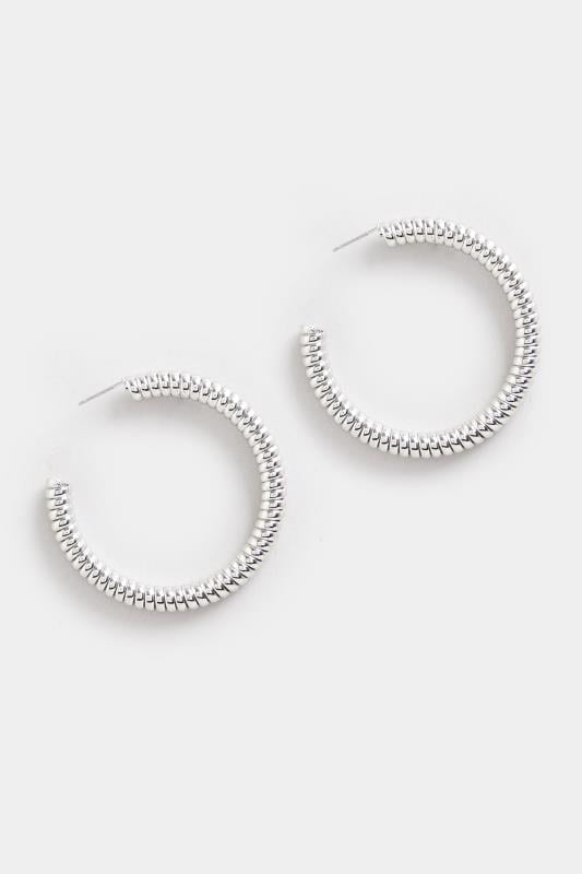 Evans Yours Silver Tone Statement Coil Hoop Earrings