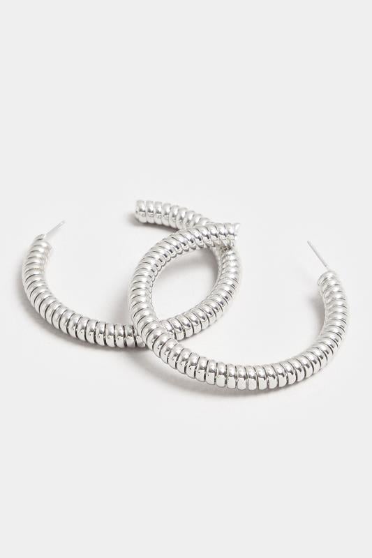 Evans Yours Silver Tone Statement Coil Hoop Earrings
