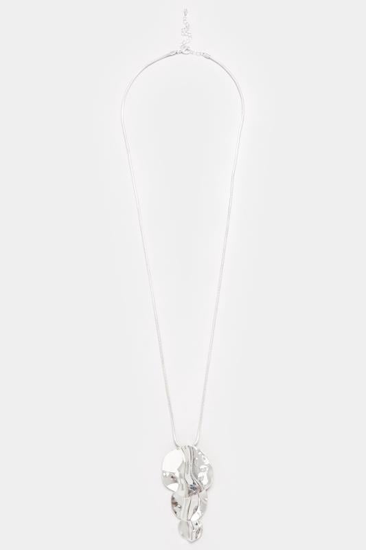 Evans Yours Silver Tone Statement Triple Disc Pendant Necklace