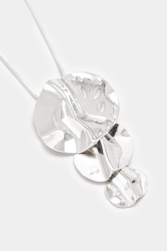 Evans Yours Silver Tone Statement Triple Disc Pendant Necklace