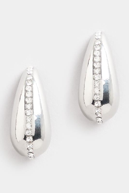 Evans Yours Silver Tone Tear Drop Diamante Earrings