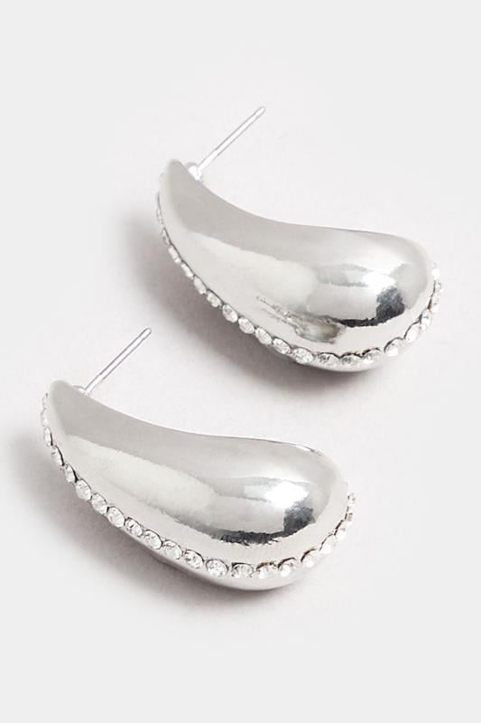 Evans Yours Silver Tone Tear Drop Diamante Earrings