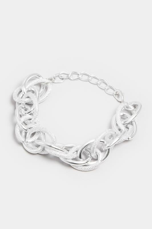 Evans Yours Silver Tone Textured Chunky Chain Bracelet