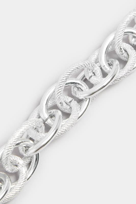 Evans Yours Silver Tone Textured Chunky Chain Bracelet