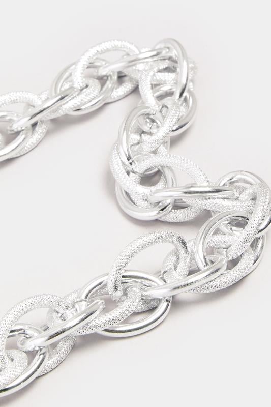 Evans Yours Silver Tone Textured Chunky Statement Necklace