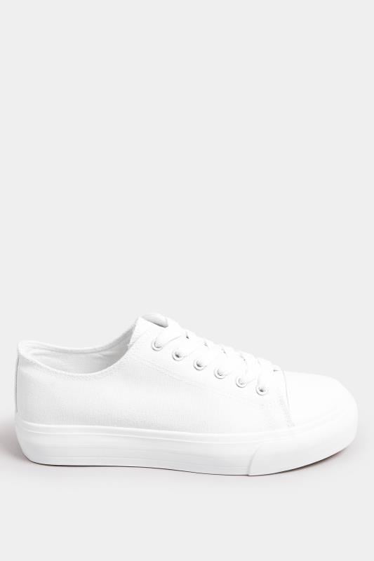 Evans Yours White Canvas Trainers In Wide E & Extra Wide EEE Fit