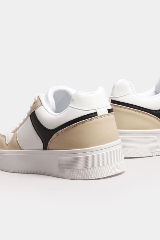 Evans Yours White Contrast Chunky Trainers In Wide E Fit